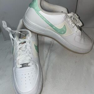 White and Mint Green Sneakers